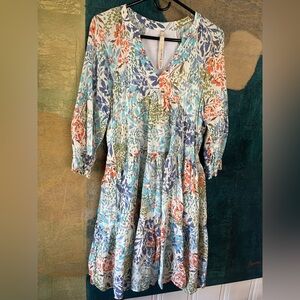Uncle Frank Floral Print V-Neck Dress
